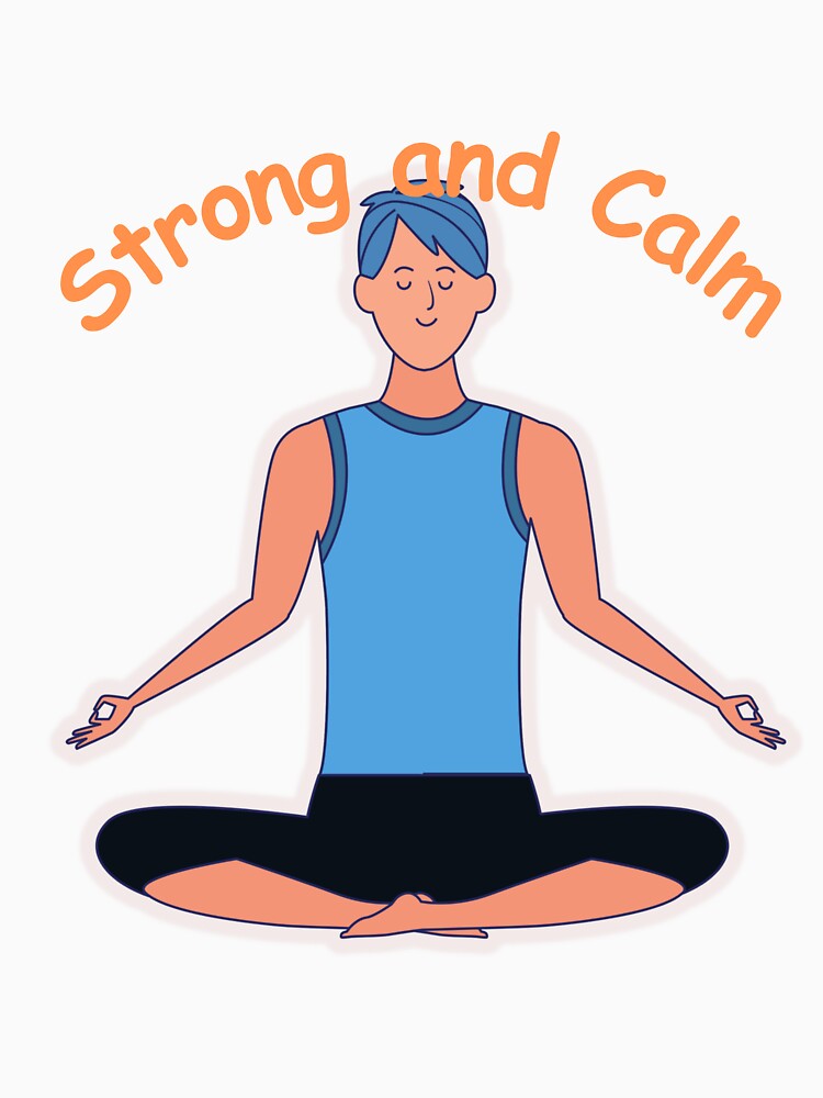 Strong and Calm Yoga Quote-Minimalist Mindfulness Design. by photoart1854