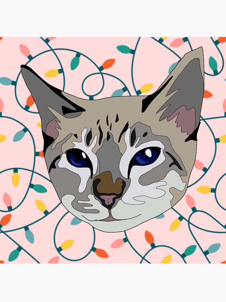 Christmas light pattern cat by LeahcarsArt