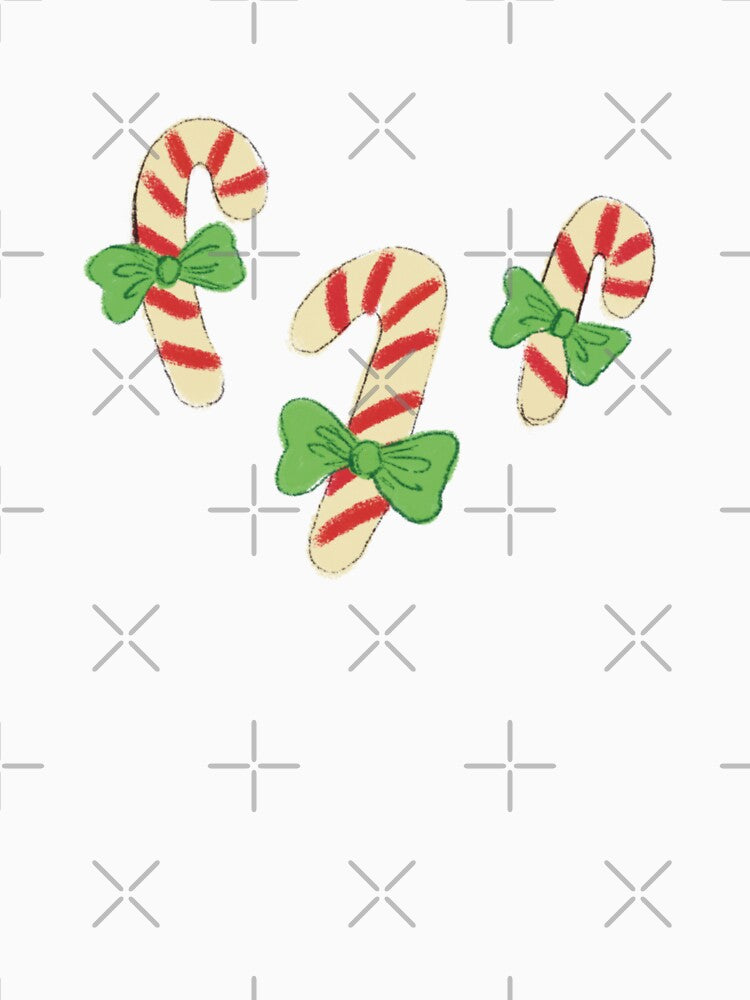 Playful seamless pattern with candy canes and peppermint sweets by rainyhst