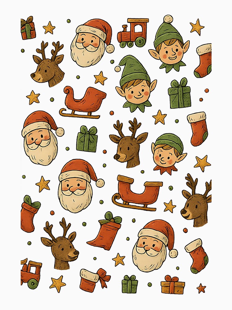 Christmas Pattern – Santa, Elf, Reindeer & Holiday Gifts by SnapLabDesigns