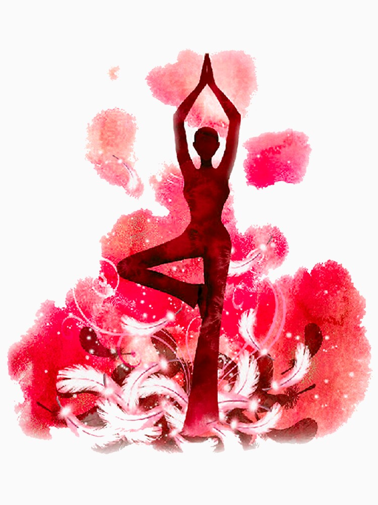 The yoga tree pose in red by munaykidisenios