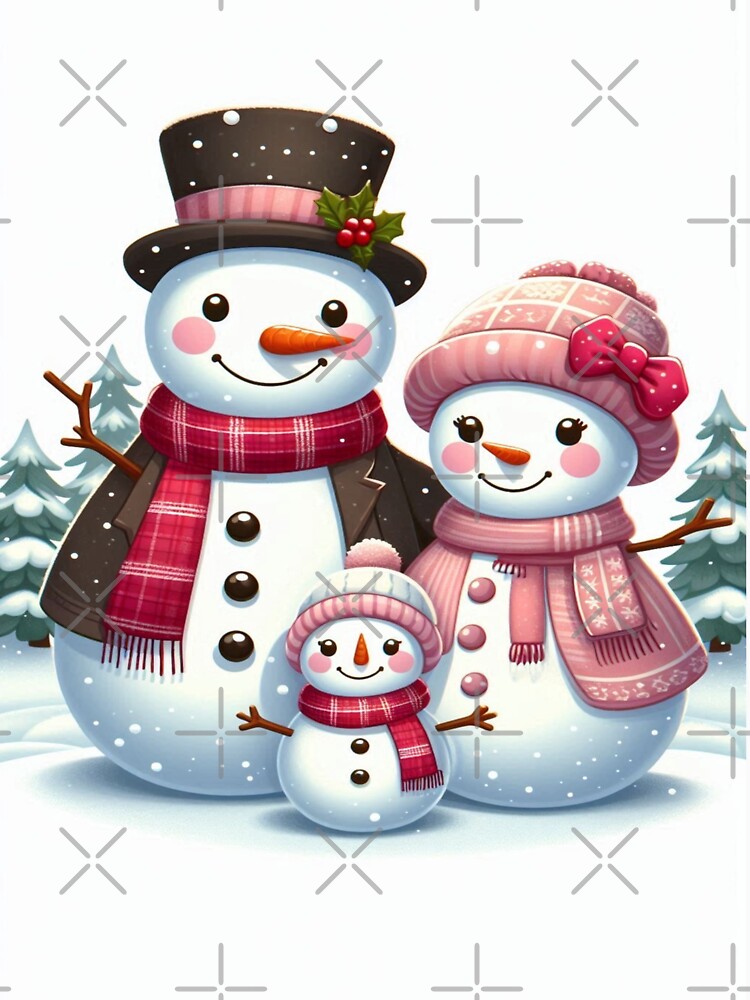 Cozy Snowman Family by Spike The Punch Design Co.