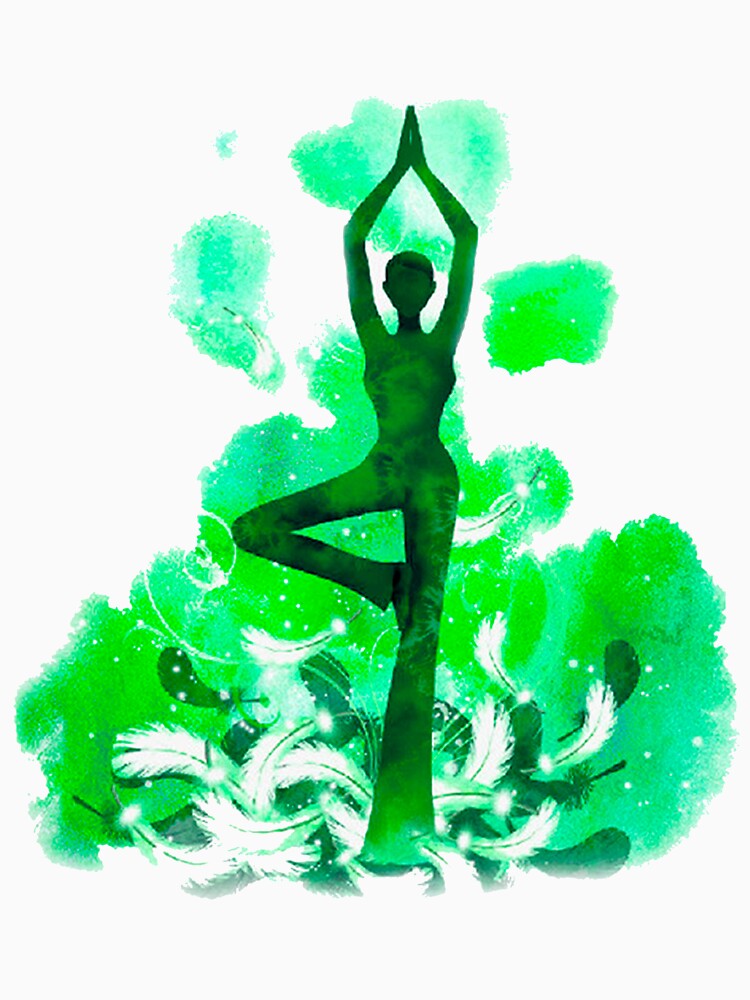 The yoga tree pose in green color by munaykidisenios