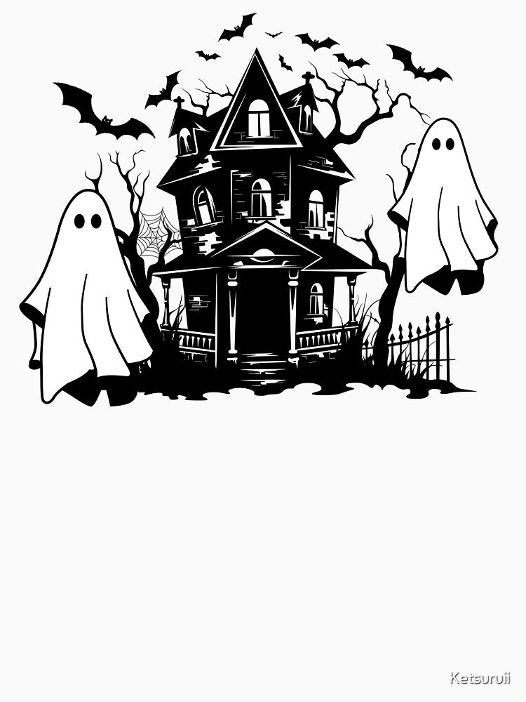 Halloween Horror Ghost And Castle by Ketsuruii shop