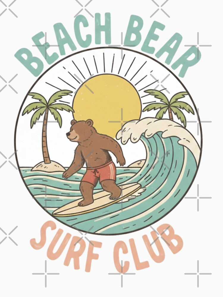 Retro Surfing Bear by LuloCreative