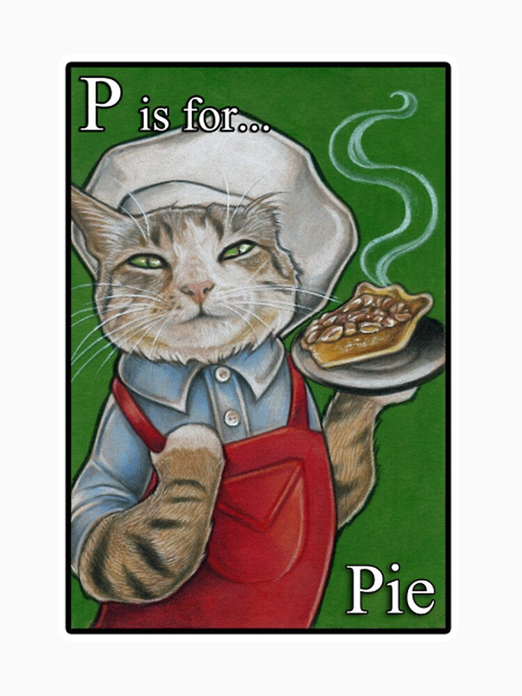 P is for Pie - White Outlined Version by Dorothy Dempsey