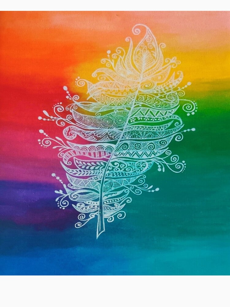 Colorful zen feather by Pooja-Alva