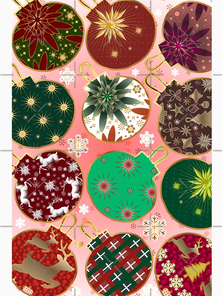 Festive Christmas Ornament Pattern • Gold & Green Holiday Baubles • Elegant Winter Decor Design by HopeAndHustle