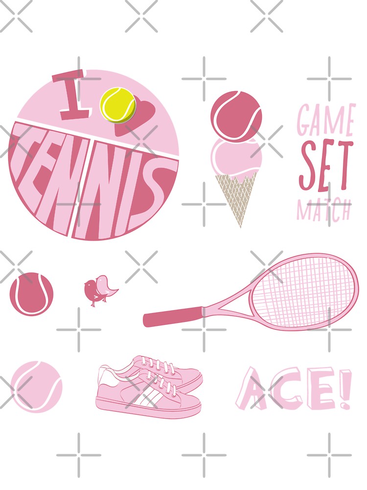 Pink Retro Tennis Sticker Pack by The-Goods