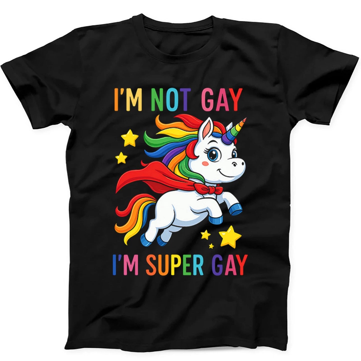 Unicorn Super Gay Pride LGBT LGBTQ Ally Rainbow T Shirt 645
