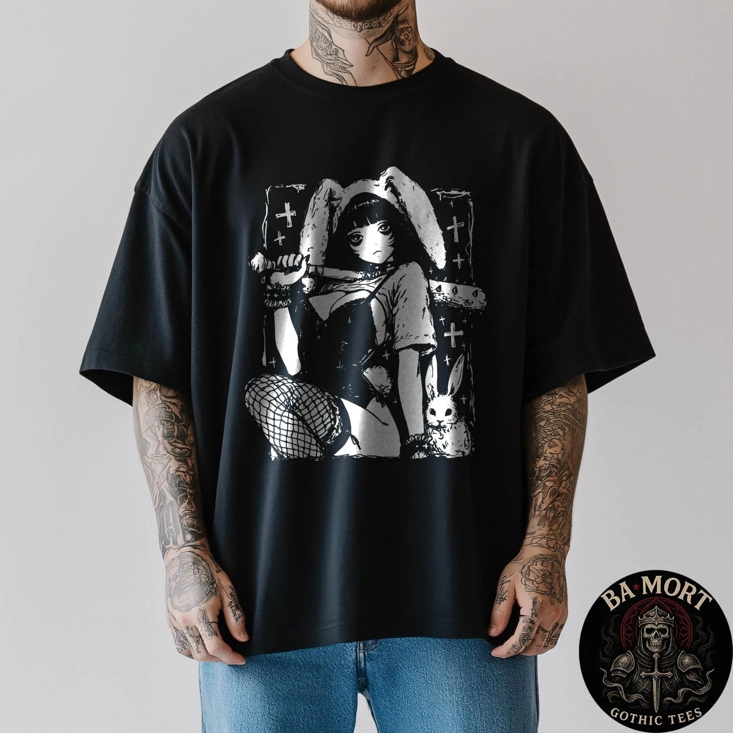 Creepy Horror Bunny Girl Anime Manga Alt Kawaii Harajuku T-Shirt