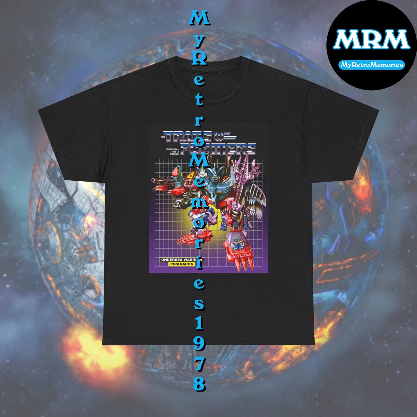 NEW Transformers Decepticon Piranacon Box Art Design 2 Colors T-Shirt S-5XL