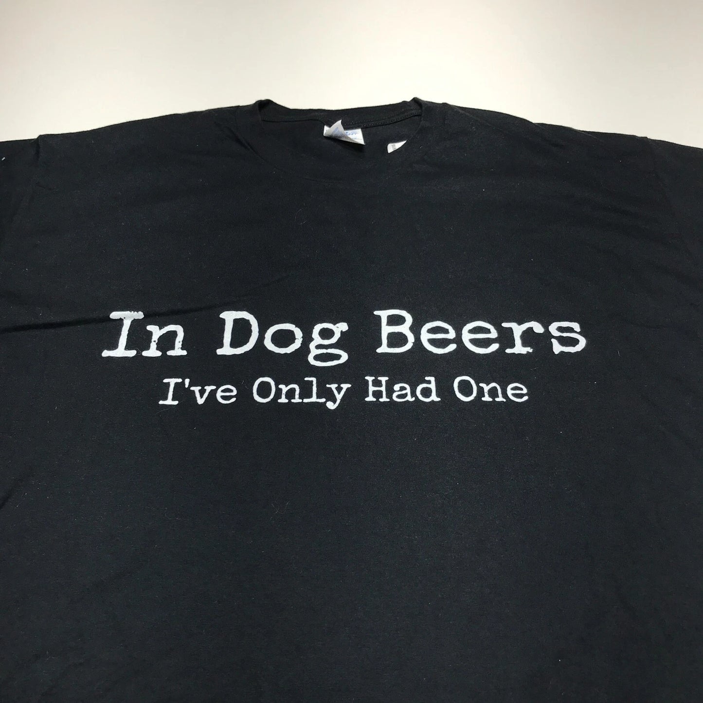 Port & Co. T-Shirt Mens 2XL "In Dog Beers I've Only Had One" Funny Quote Black
