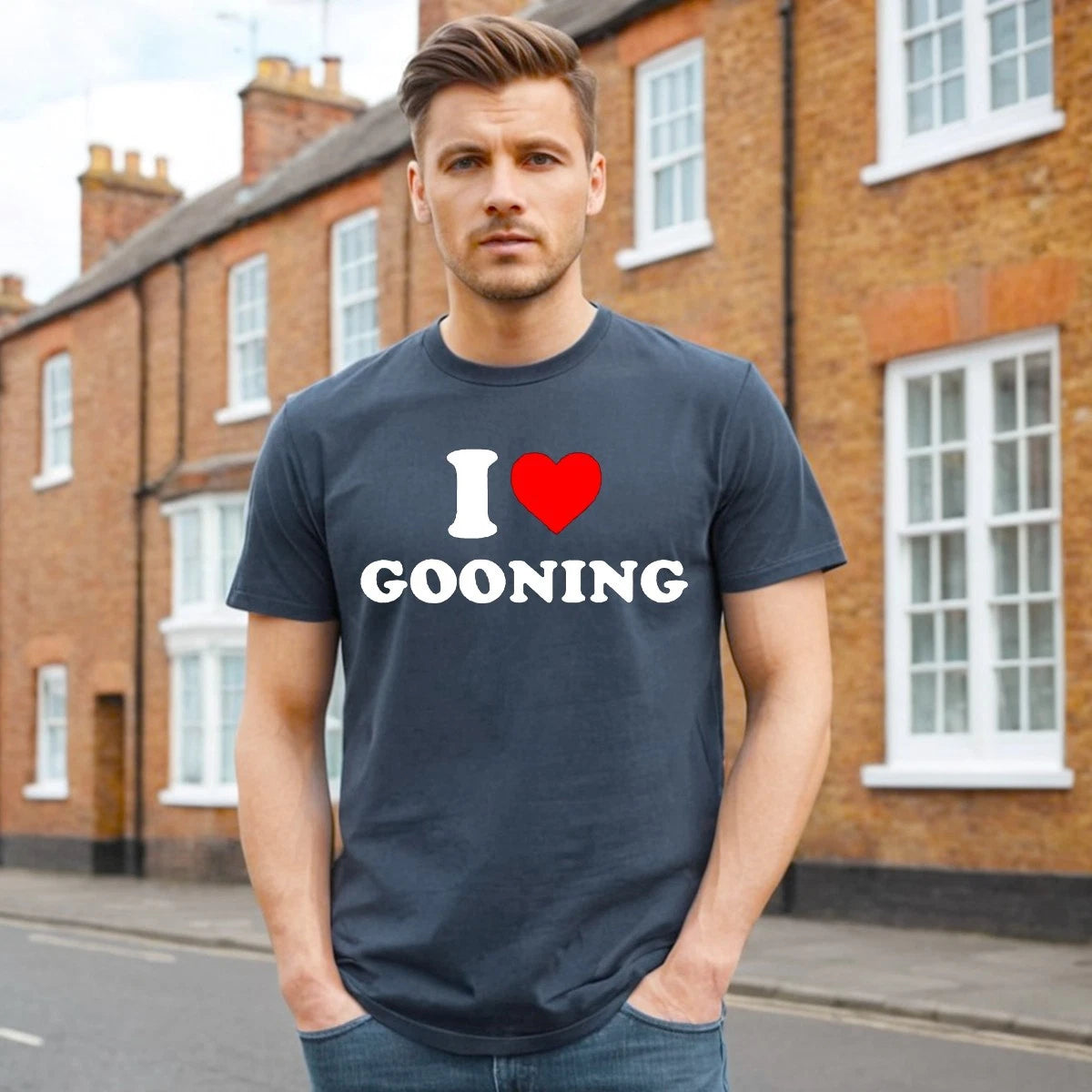 I Love Gooning | Funny Novelty Present | Men's T-Shirt Gift Idea Tee Top