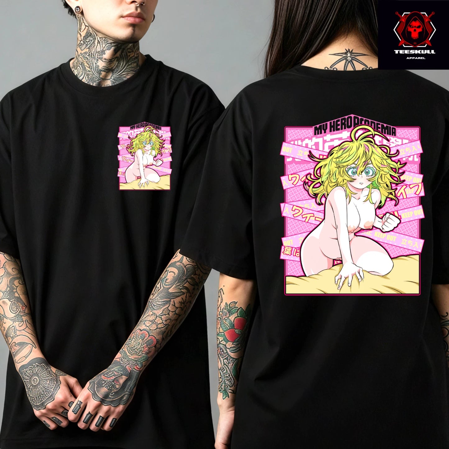 Waifu Kawaii Anime Sexy Girls Front & Back Unisex Premium Graphic T-Shirt 🔥