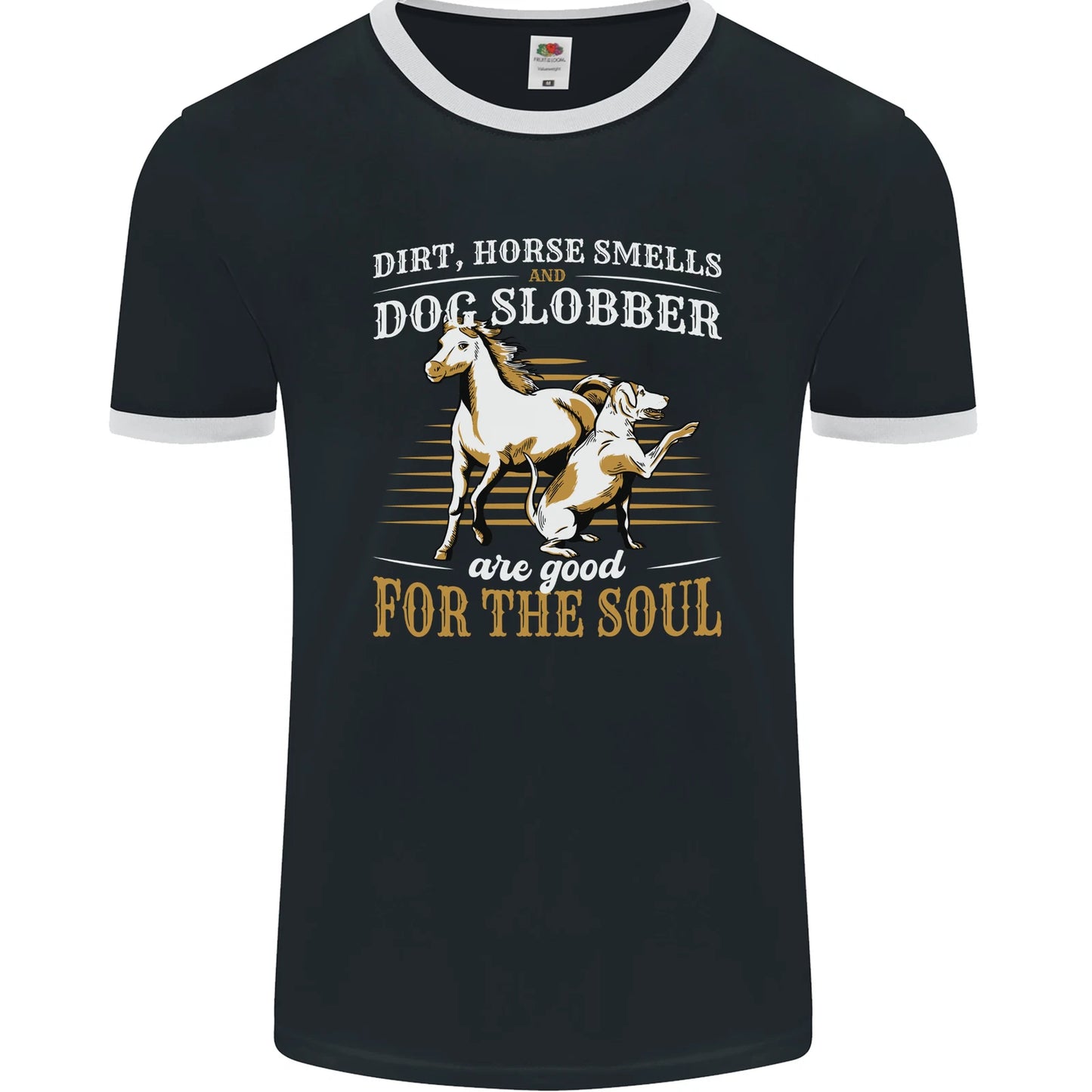 Dog & Horse Funny Quote Mens Ringer T-Shirt FotL