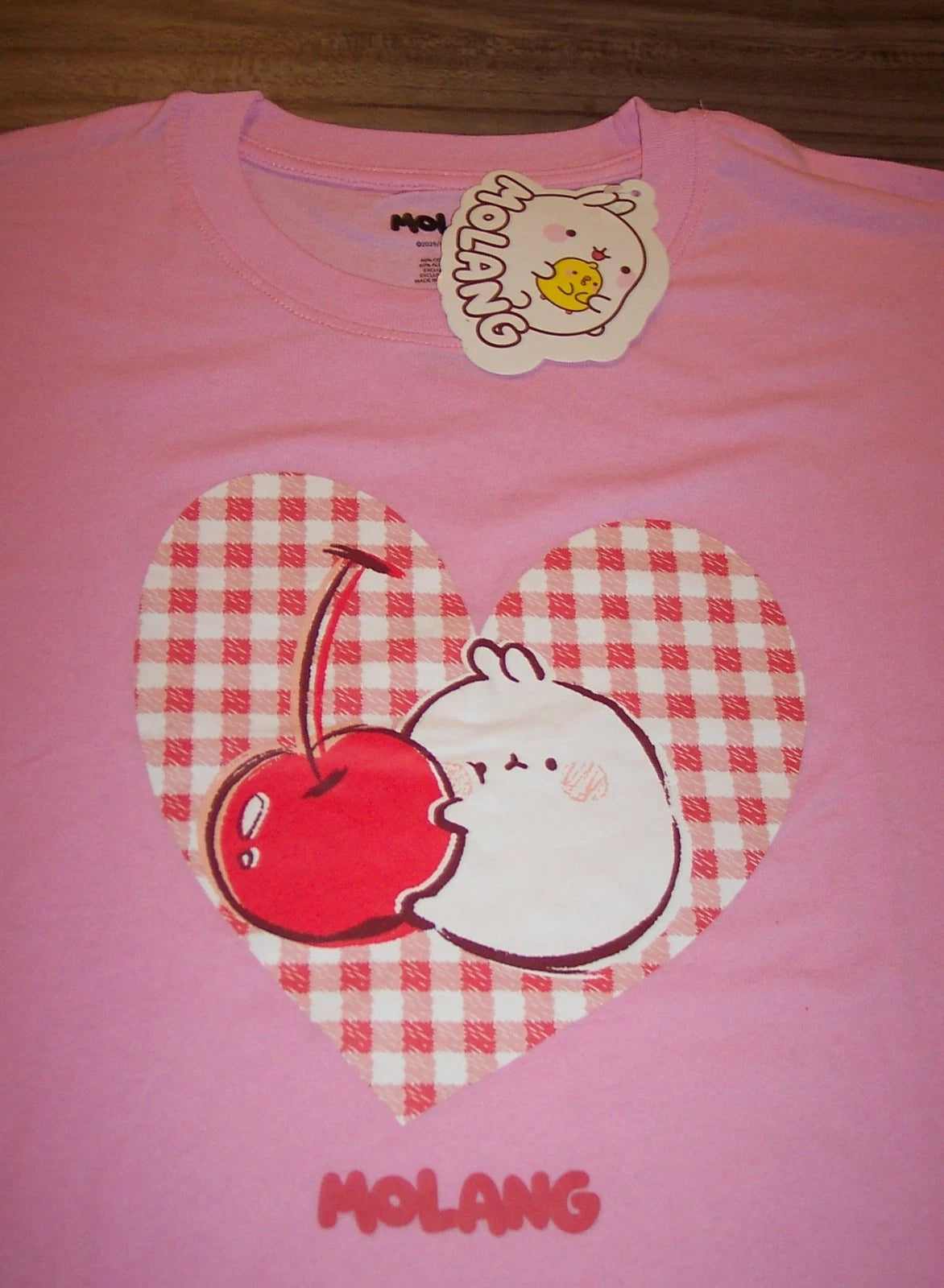 MOLANG Rabbit with Cherry Heart T-Shirt MENS 2XL NEW w/ TAG Pink Kawaii Anime