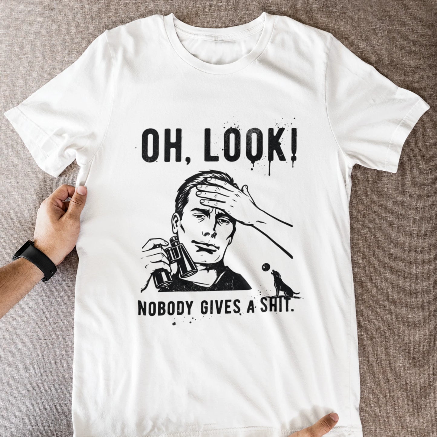 Funny Mens T Shirt Oh Look Nobody Gives Graphic Sarcastic Novelty Tee