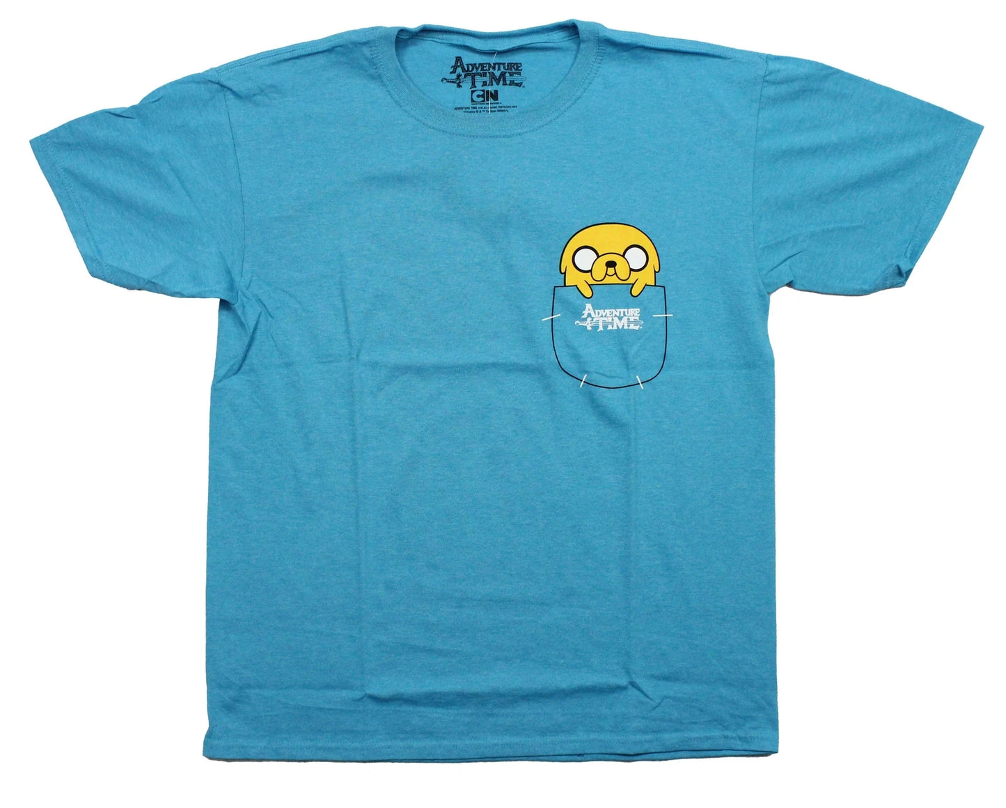Adventure Time New Adult T-Shirt - Lapel Jake Inside Pocket