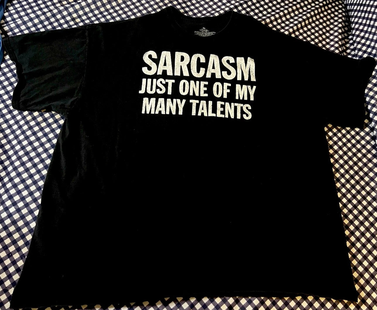 'Sarcasm Just One of My Many Talents' Men's Black 100% Cotton T-Shirt 3XL
