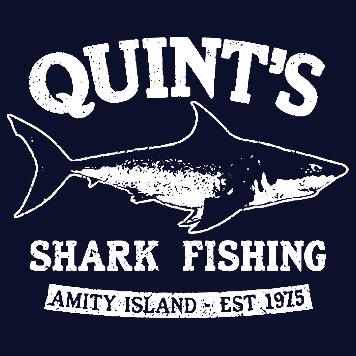 Quints Shark Fishing T Shirt Jaws Amity Island Horror Movie Fan Tee SM-5XL