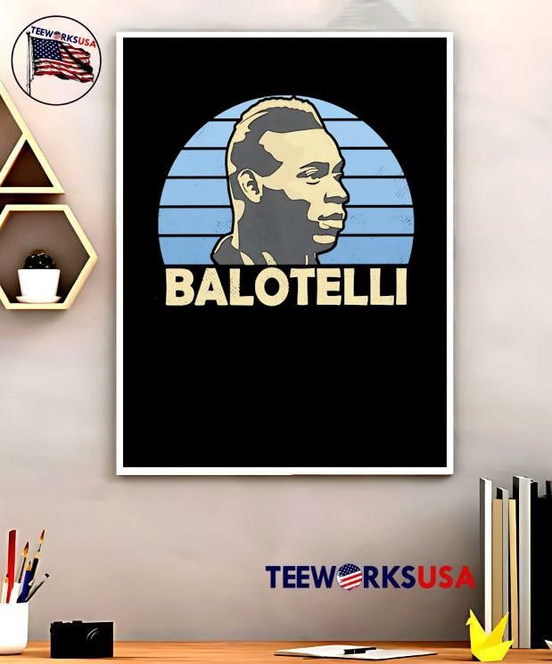 Retro Style Portrait Balotelli Italian Footballer T-Shirt