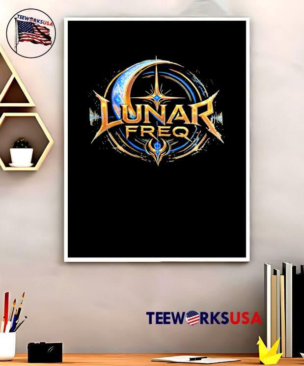 Lunar Freq Graphic Print Short Sleeve Black T-Shirt