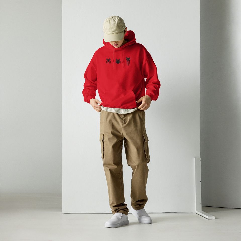 Embroidered Spider-Men Logo Unisex Hoodie