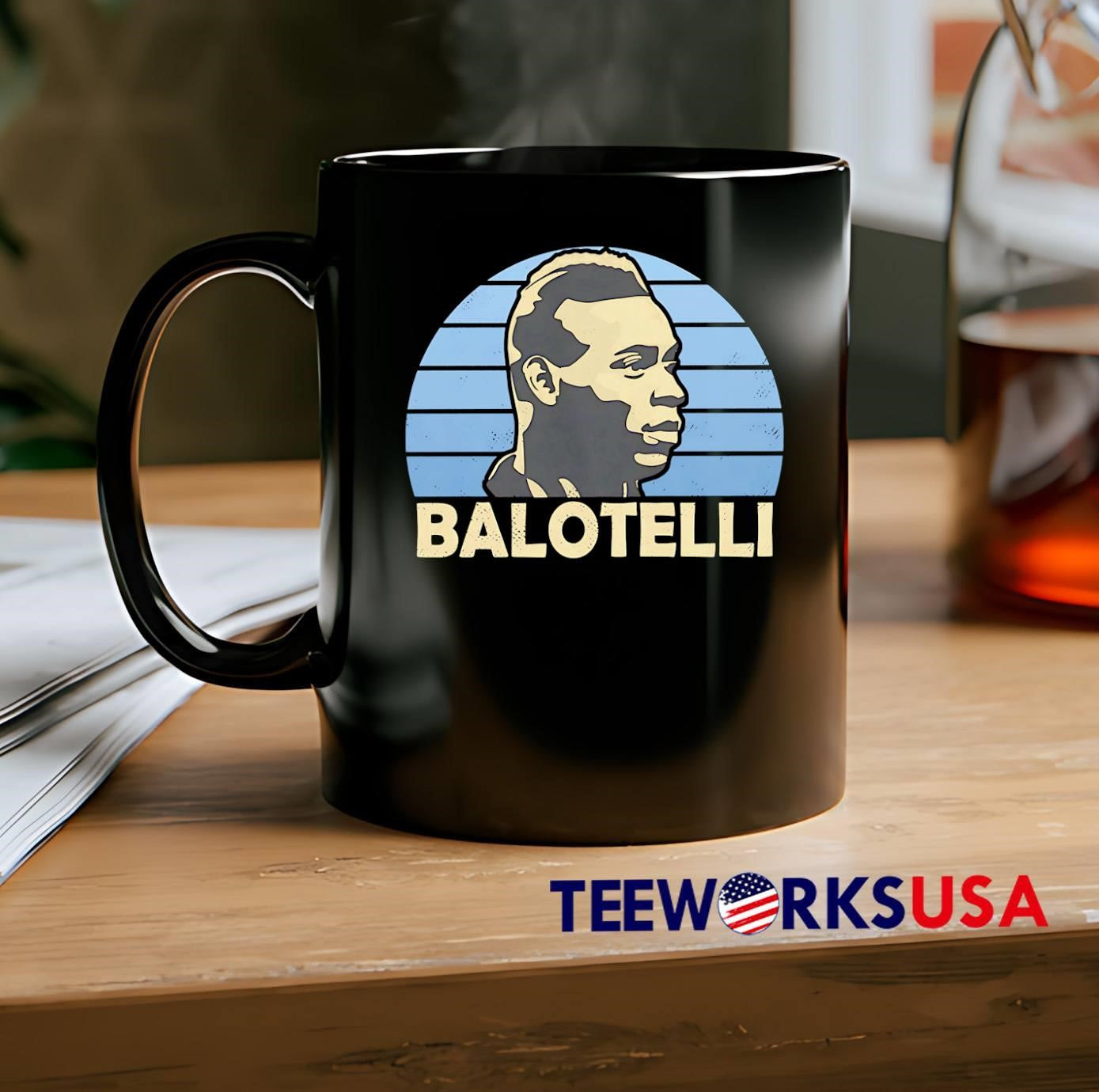 Retro Style Portrait Balotelli Italian Footballer T-Shirt