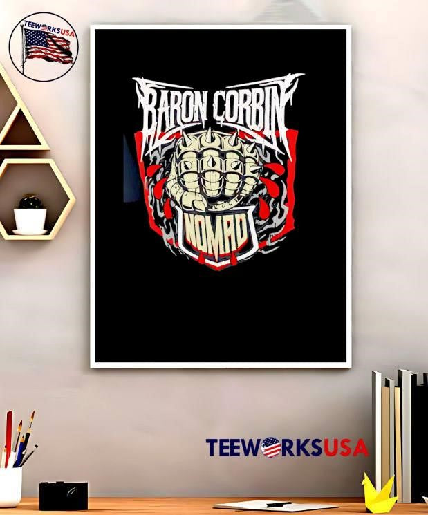Baron Corbin Nomad Spiked Fist Metal Style Wrestling shirt
