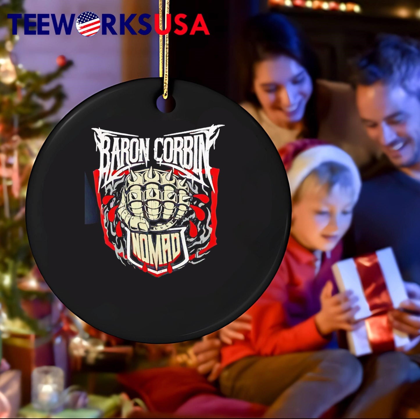 Baron Corbin Nomad Spiked Fist Metal Style Wrestling shirt