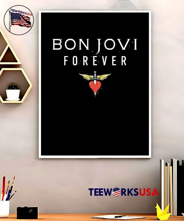 Bon Jovi Forever Heart Dagger Logo Music shirt