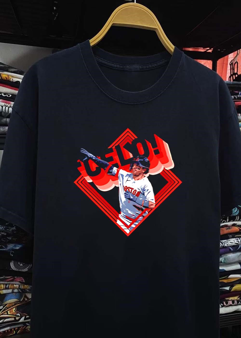 Boston Red Sox Baseball Player Celebrating a Home Run Celo T-Shirt