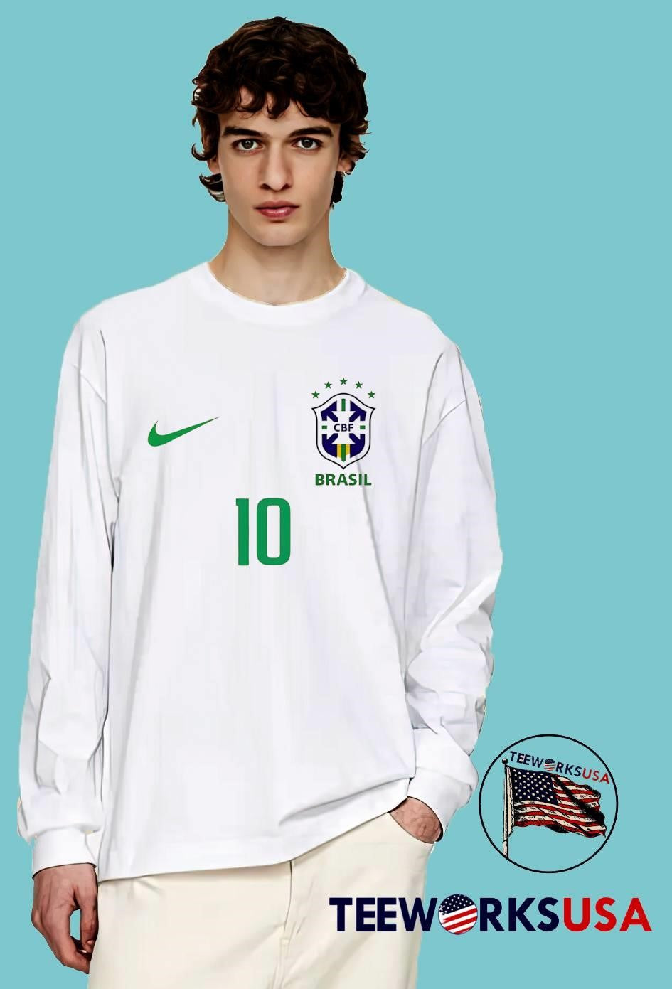Brazil 10 Numbered Football Jersey