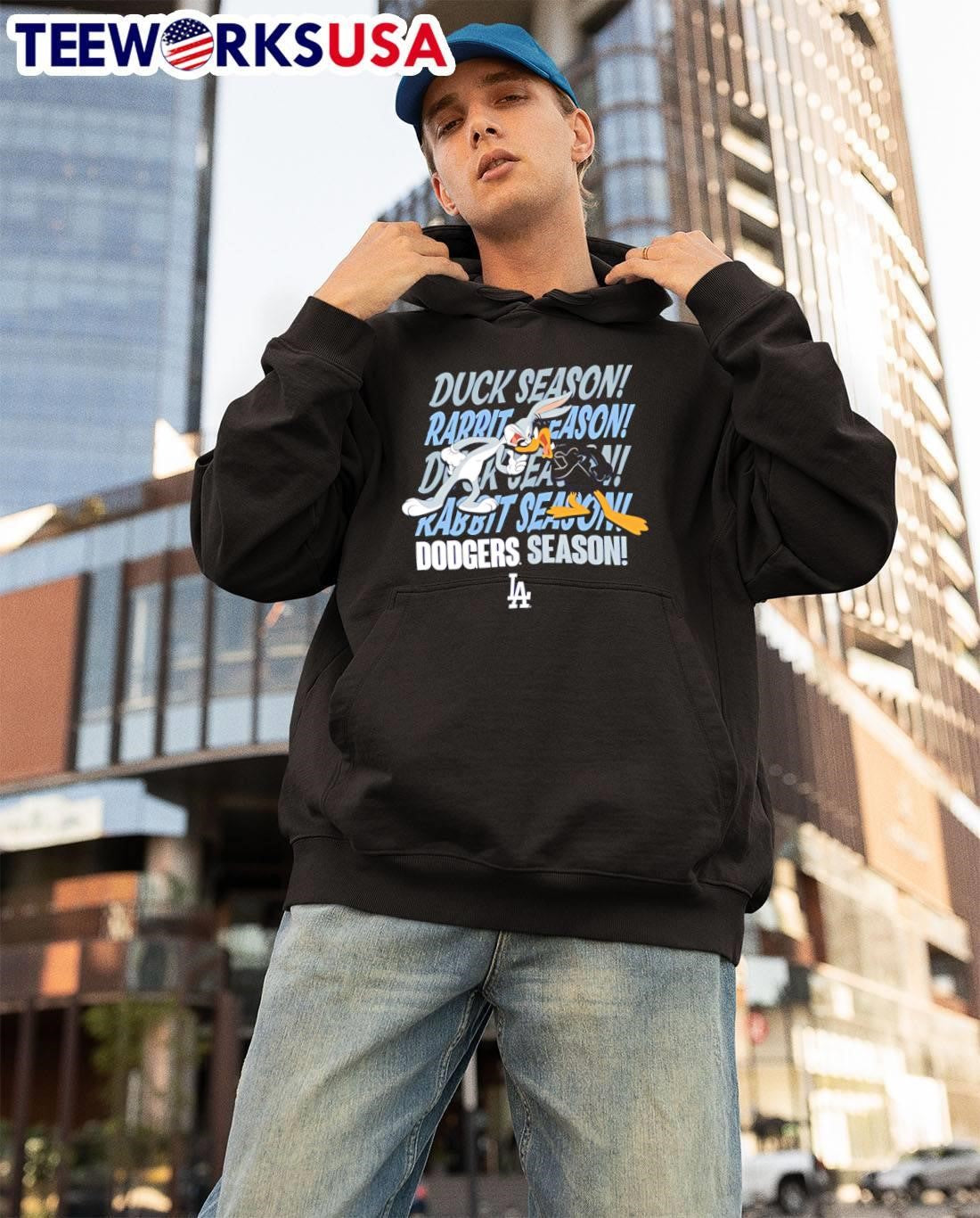 Bugs Bunny Daffy Duck Duck Season Rabbit Season Dodgers Team shirt