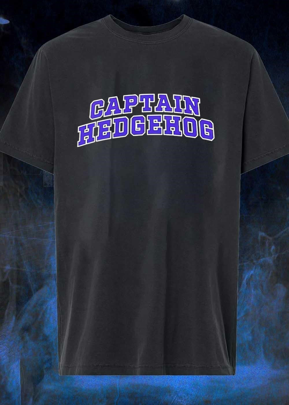 Captain Hedgehog Purple Lettering Collegiate Style T-Shirt