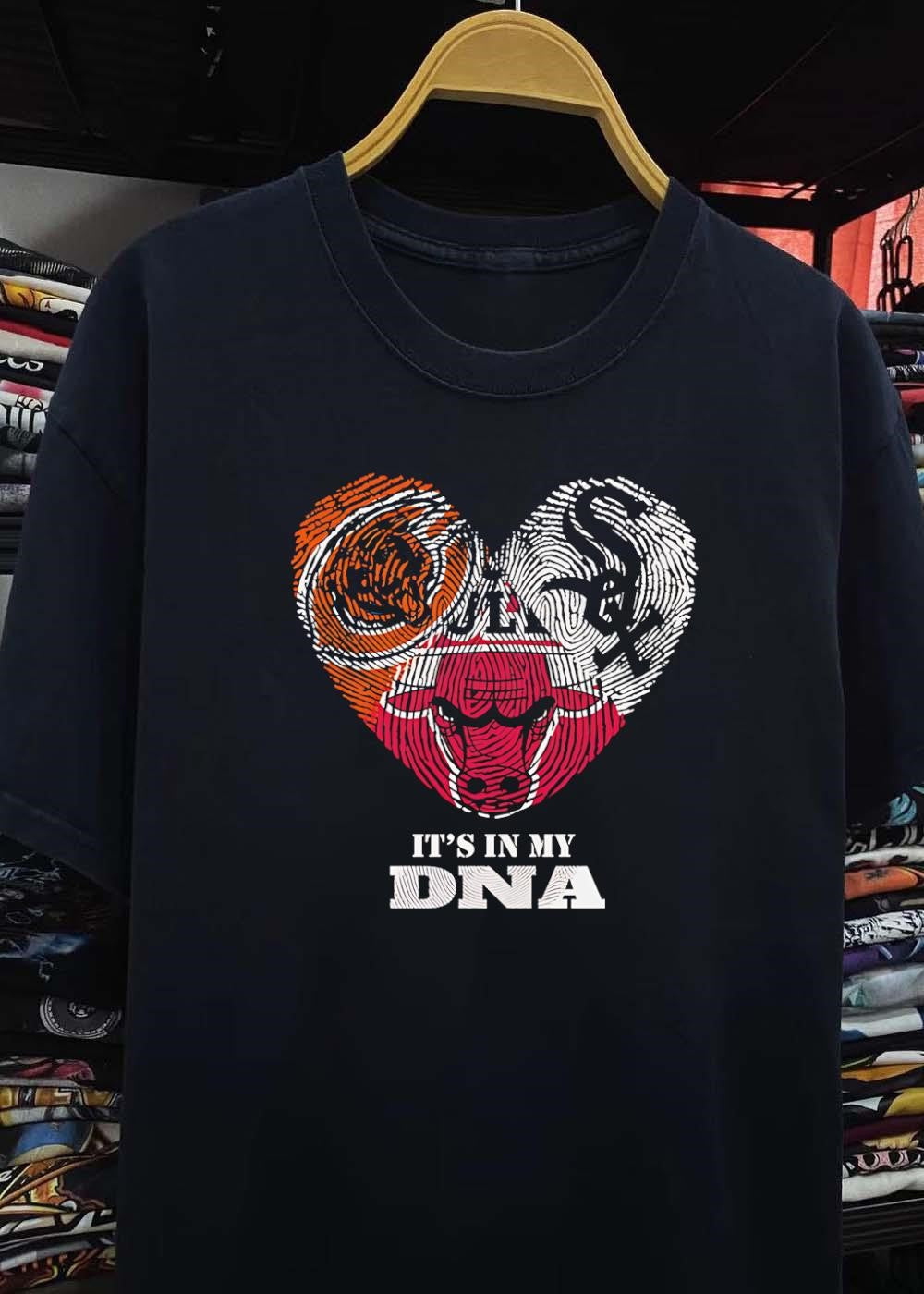 Chicago Sports Fan Apparel It’s in My DNA Bulls White Sox Bears shirt