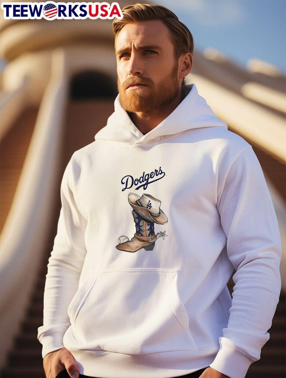 DTLA Baseball Cowboy Boot With Los Angeles Dodgers T-Shirt