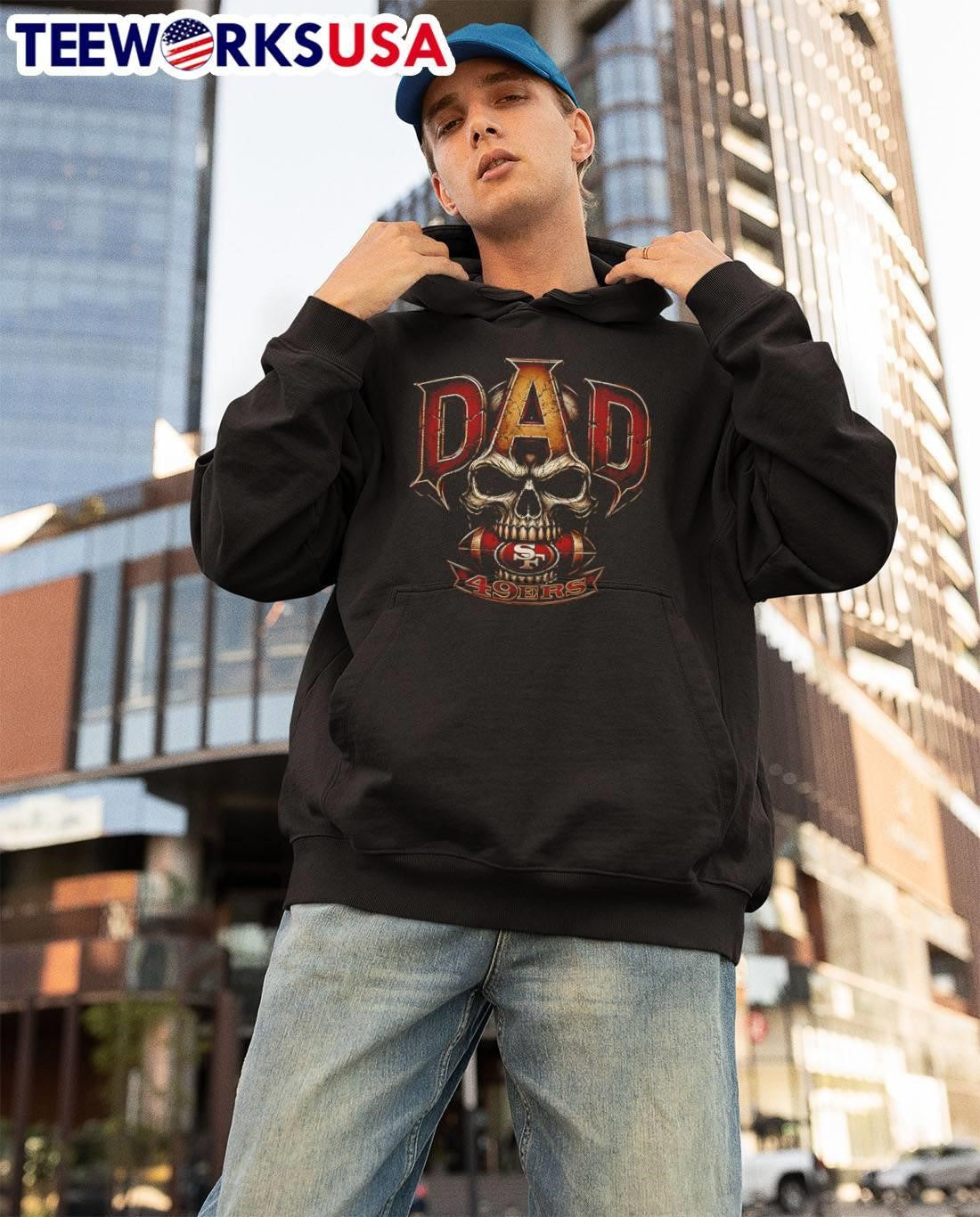 Dad Skull Football 49ERS T-Shirt