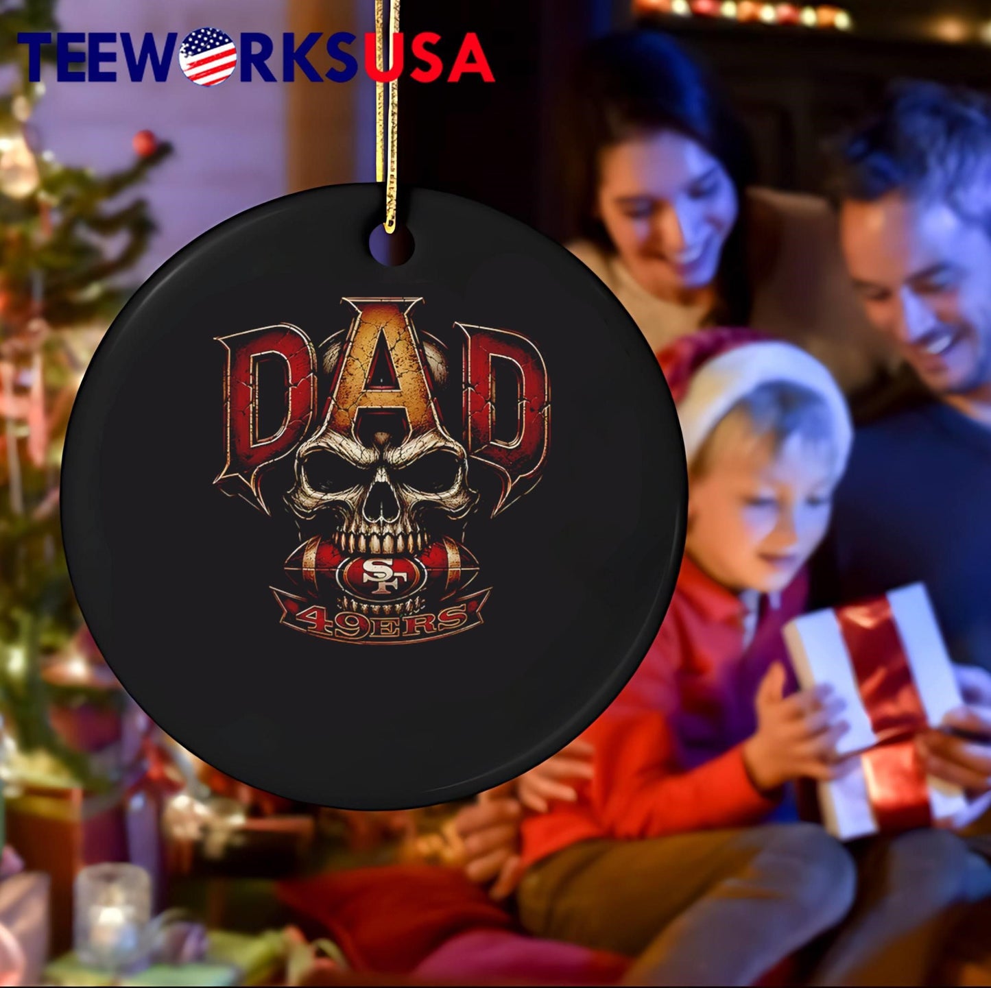 Dad Skull Football 49ERS T-Shirt