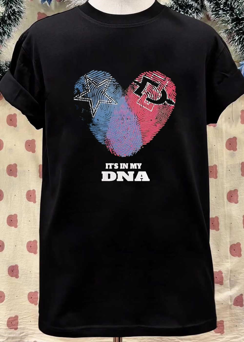 Dallas Cowboys Fans Fingerprint Heart It’s in My DNA T-Shirt