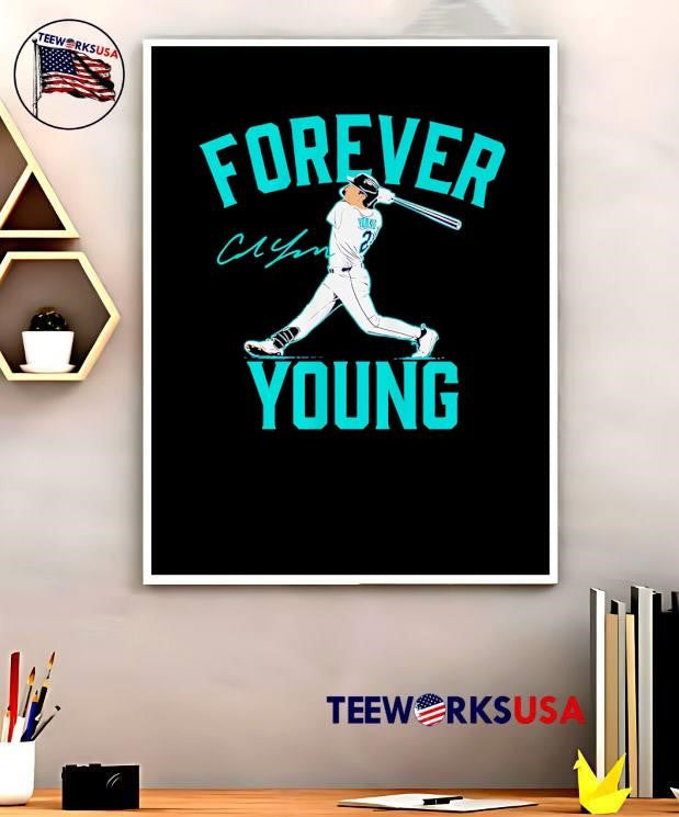 Forever Young baseball player silhouette shirt