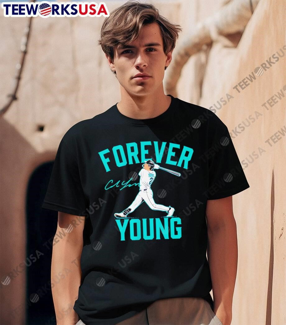Forever Young baseball player silhouette shirt