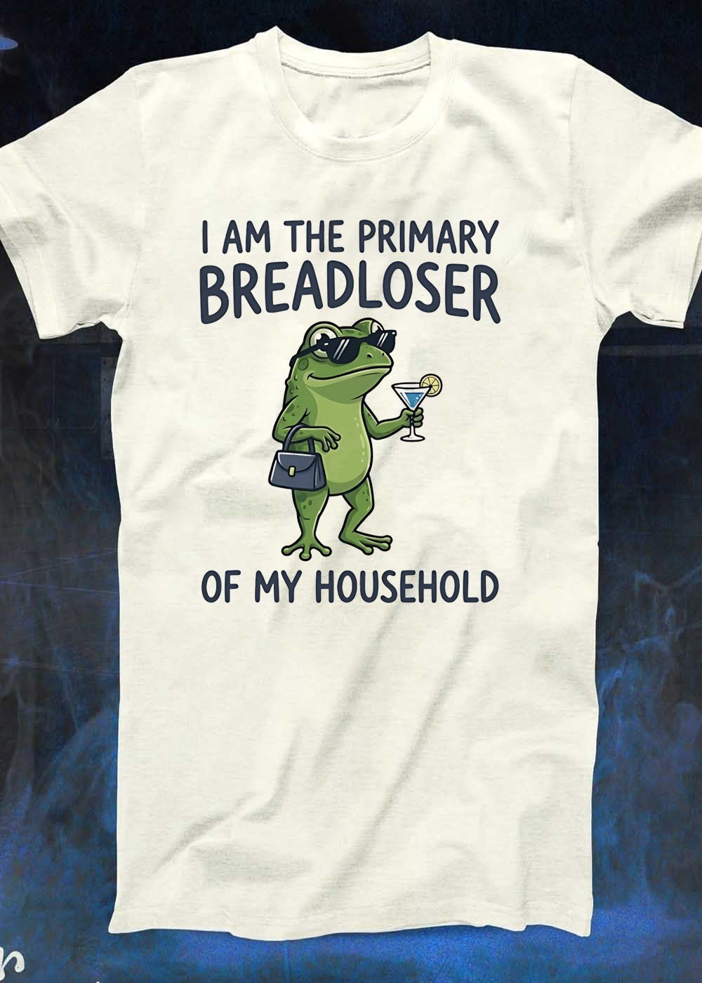 Funny Frog Drinking Cocktail I Am the Primary Breadloser of My Household Shirt