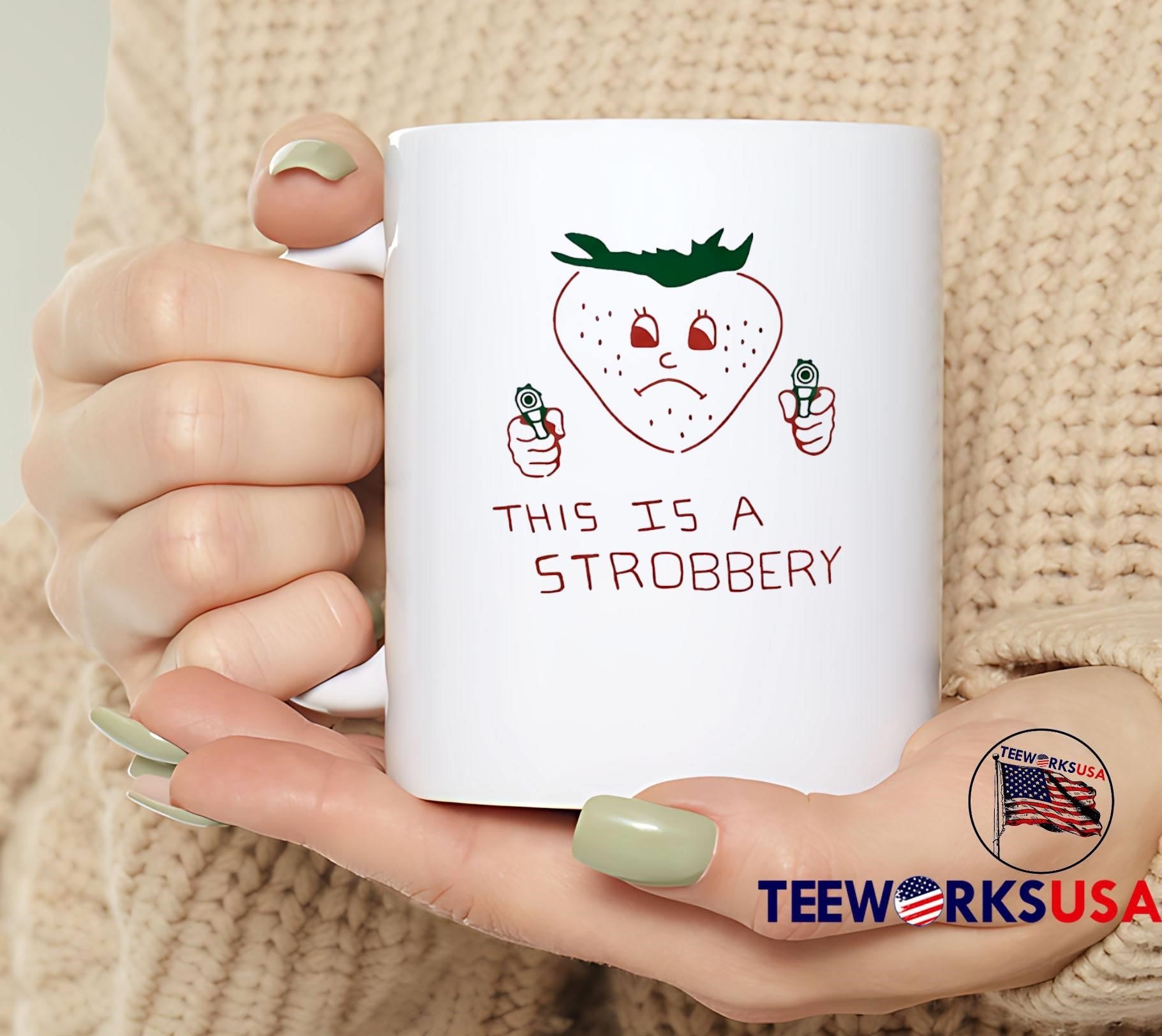 Funny Fruit Threatening Action This is a Strobbery T-Shirt