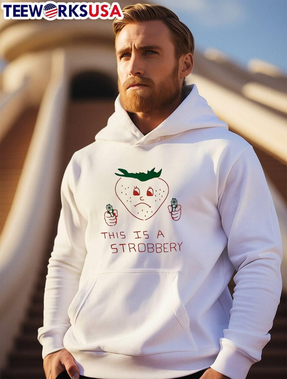 Funny Fruit Threatening Action This is a Strobbery T-Shirt