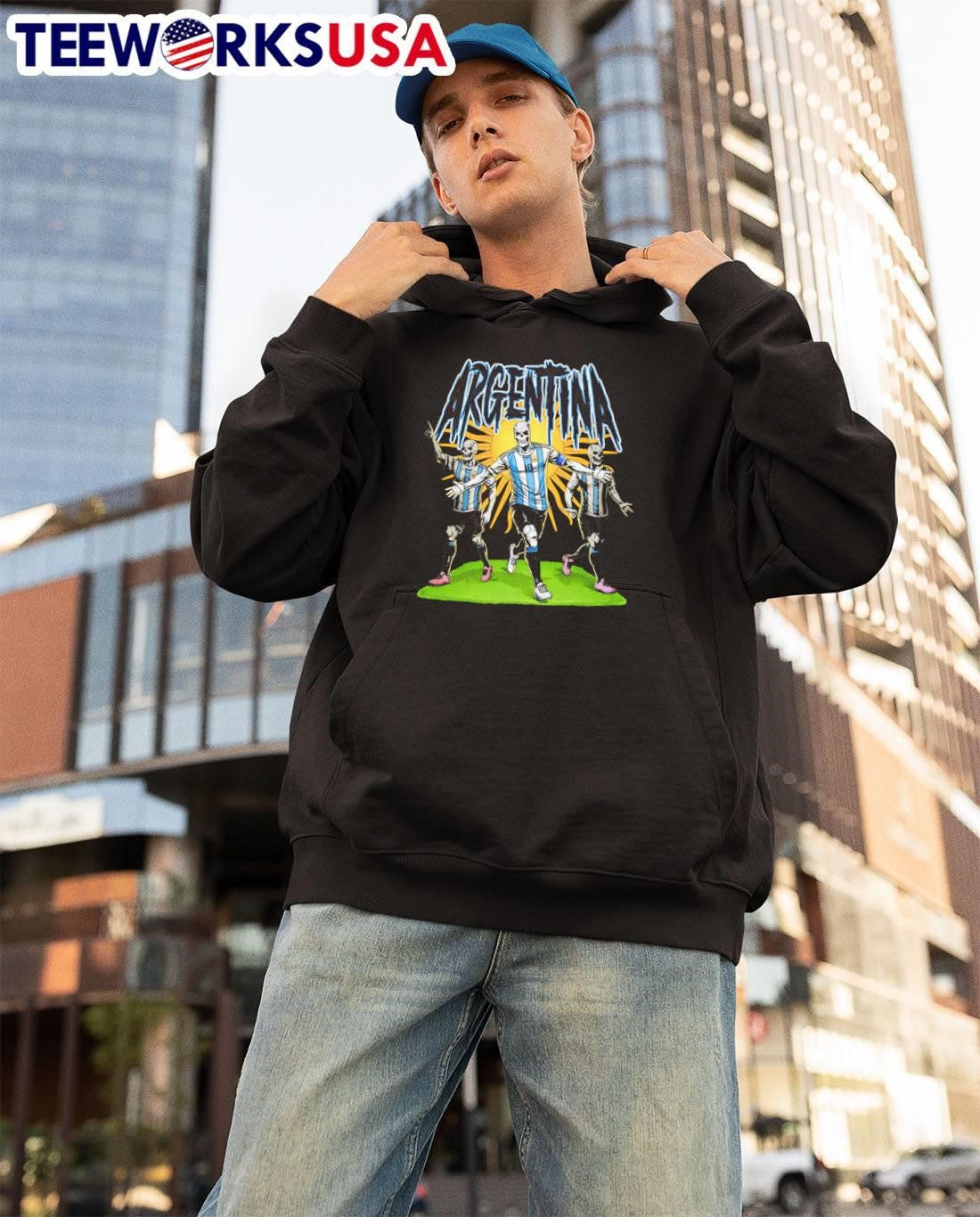 Grim Reaper Soccer Fans Argentina T-Shirt