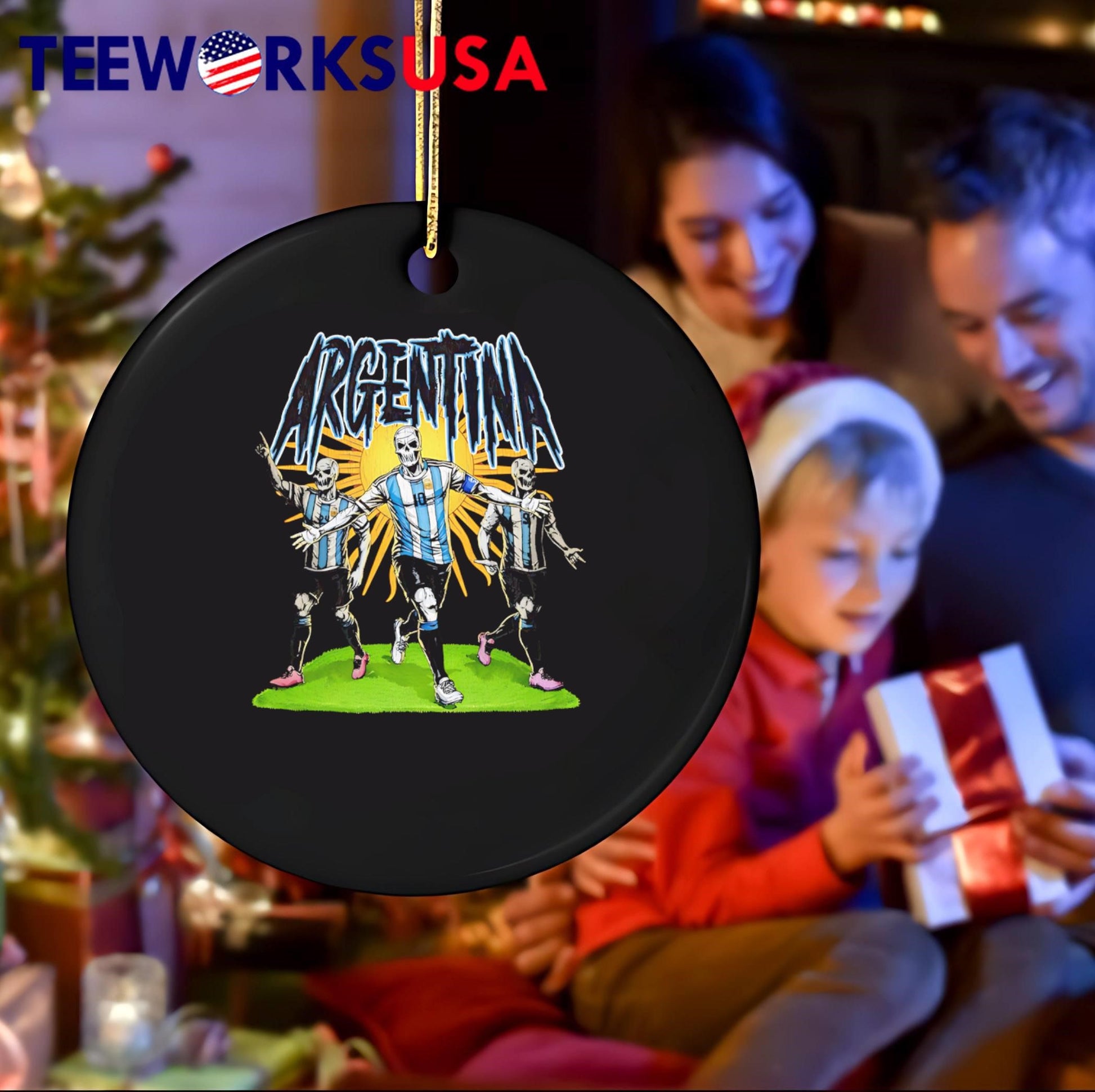 Grim Reaper Soccer Fans Argentina T-Shirt