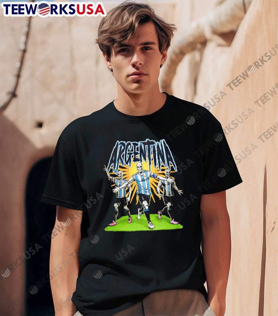 Grim Reaper Soccer Fans Argentina T-Shirt