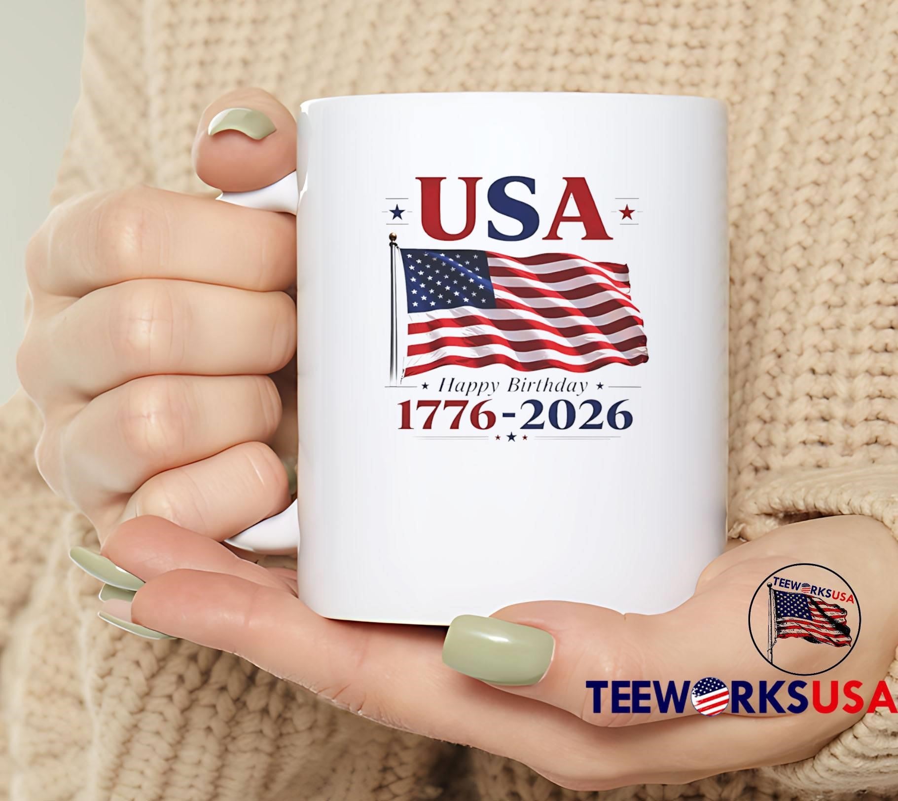 Happy Birthday USA 1776 2026 Patriotic American Flag shirt